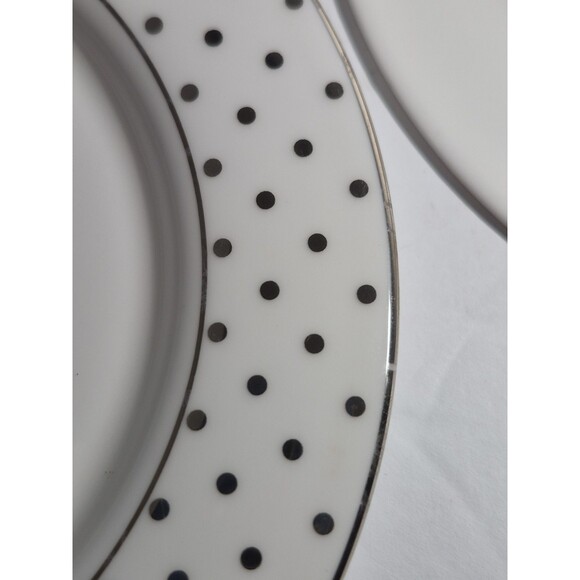 6 Kate Spade Lenox Polka Dot  3 Red And 3 Platinum  Appetizer Plates 5.75" - Picture 16 of 16